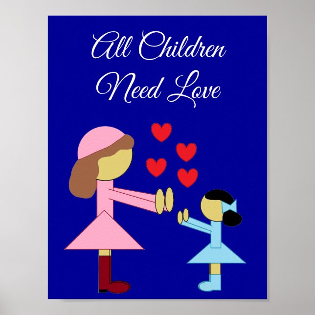 Poster All Children Need Love: Dark Blue (Frente)