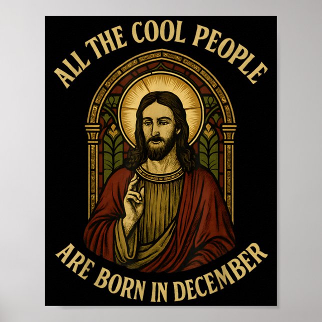 Poster All Cool People Are Born In December Birthday Chri (Frente)