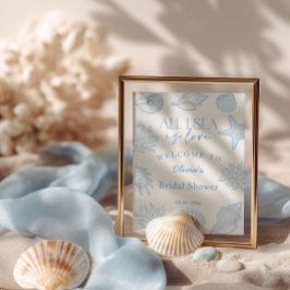 Poster All I sea Is Love Seashells Bridal Shower welcome