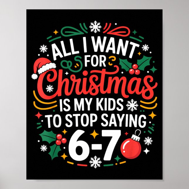 Poster All I Want For Christmas Is My Kids To Stop Saying (Frente)