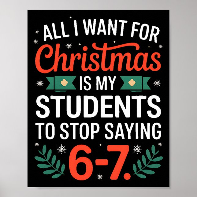 Poster All I Want For Christmas Is My Students To Stop Sa (Frente)