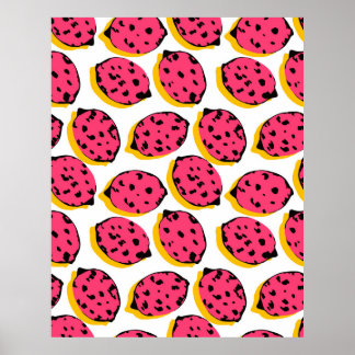 Poster all over lemon pattern vintageabstract, art, backg