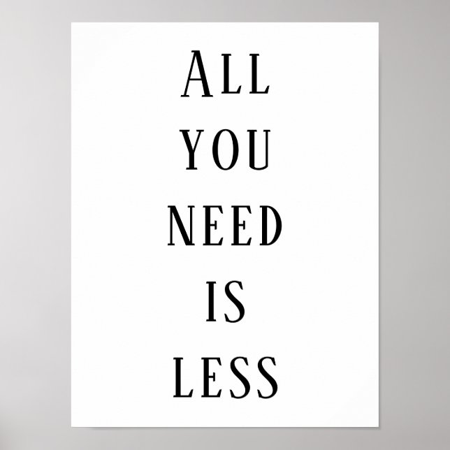 Poster All you need is less (Frente)