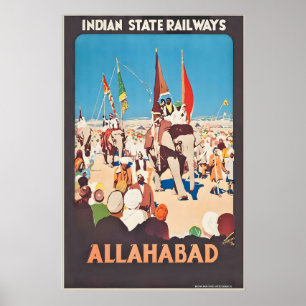 Poster Allahabad Prayagraj Ilahabad Utar Pradexe Índia