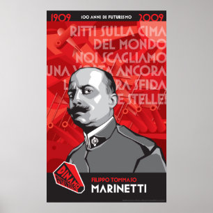 Póster Alle Stelle de Dinamo Futurista Marinetti Sfida
