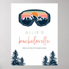 Poster Allie Colorful Mountain Ski Bachelorette