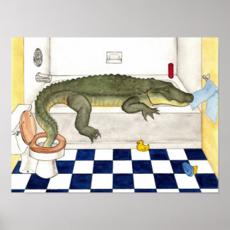 Póster Alligador da banheira