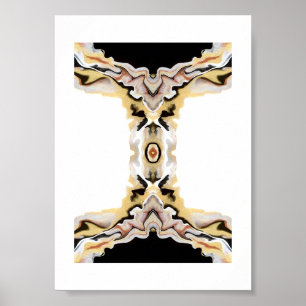 Poster Alligare Golden Abstract Acrylic Fluid Art