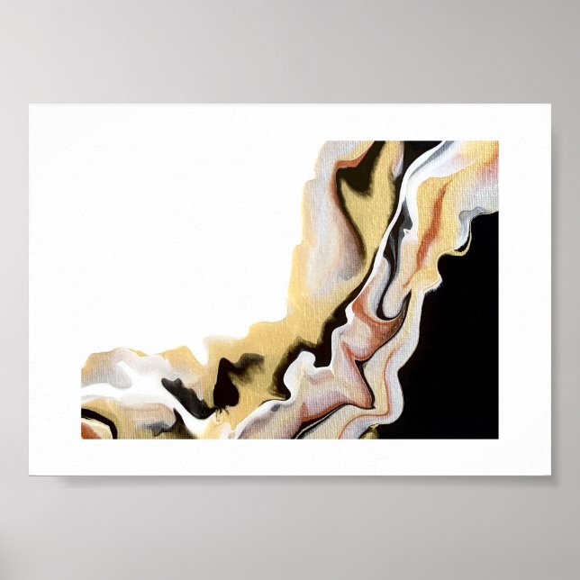 Poster Alligare Golden Abstract Acrylic Fluid Art (Frente)