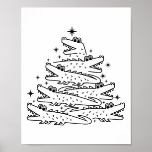 Poster Alligator Christmas Tree Swea