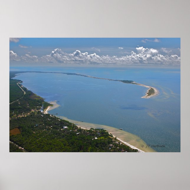 Póster Alligator Point, Fotografia Aérea da Flórida (Frente)
