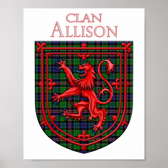 Poster Allison Tartan Scottish Xadrez Lion Rampant (Frente)