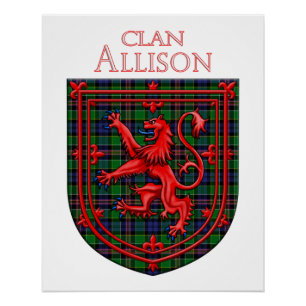 Póster Allison Tartan Scottish Xadrez Lion Rampant