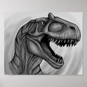 Poster Allosaurus Sketch
