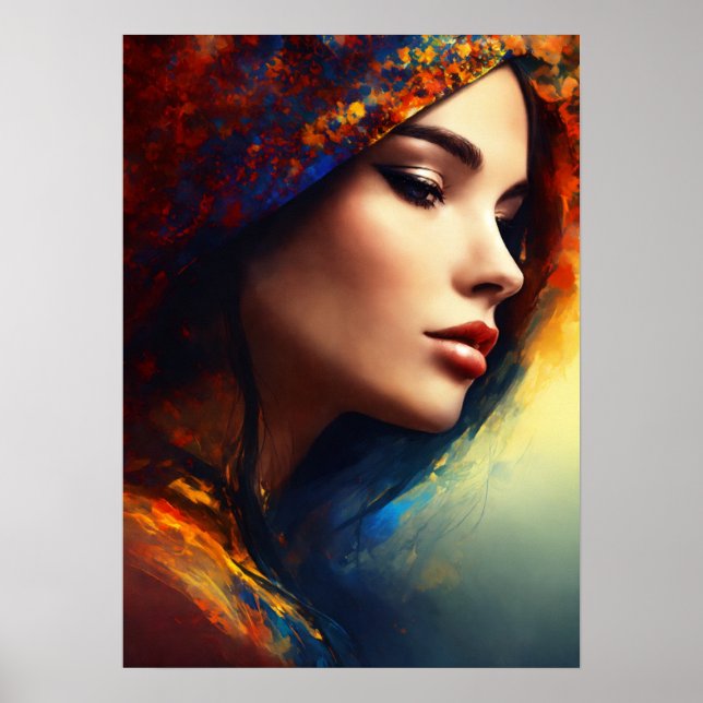 Poster "Allure de esquerda: uma pose encantadora de moça  (Frente)