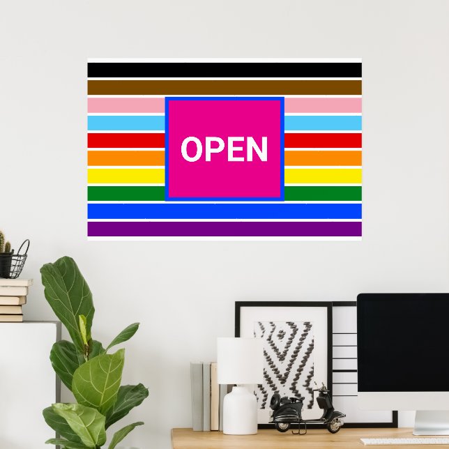 Poster Ally Rainbow Progresso LGBT LGBTQ (Escritório em casa)