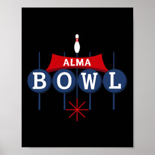 Poster Alma Bowl - Símbolo Retroativo do Estilo de Vintag