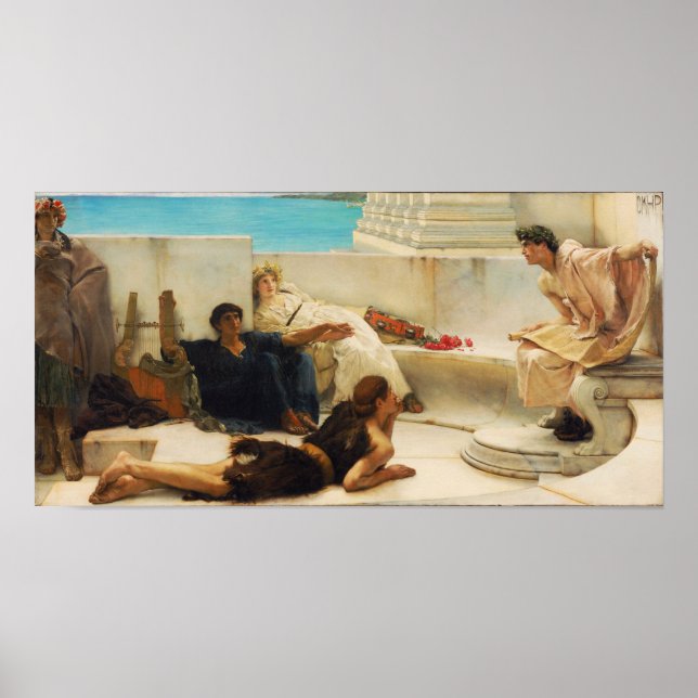 Poster Alma-Tadema - Lendo de Homero (Frente)