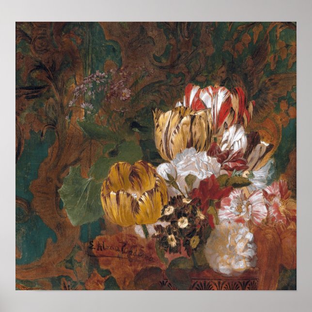 Poster Alma-Tadema - Natureza-Morta Com Tulipas (Frente)