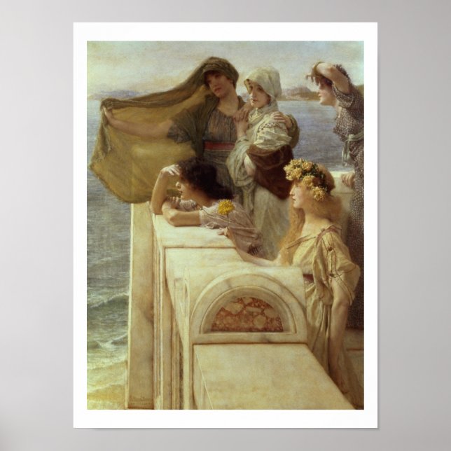 Poster Alma-Tadema | No Berço de Afrodite, 1908 (Frente)