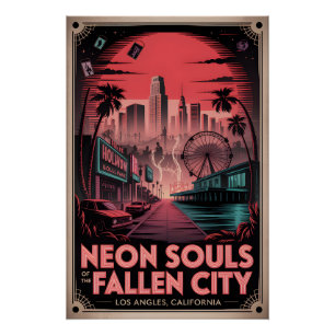 Póster Almas de Neon de Los Angeles Assombrada