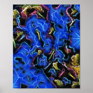 Poster Almas indo ao Abstrato do Céu Original