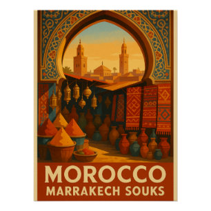 Póster Almas vibrantes de Marraquexe, Marrocos