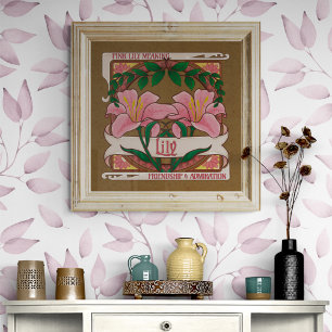 Poster Almiração de Amizade Flores Victorianas Rosa