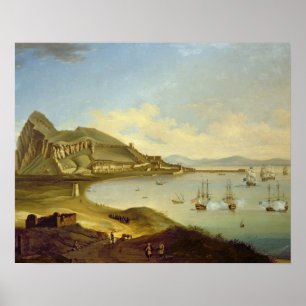 Póster Almirante do esquadrão azul que chega em Gibralta