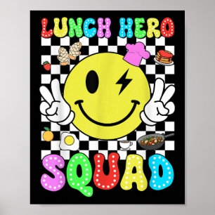 Poster Almoçar Hero Squad De Volta Ao Café Para Almoçadas
