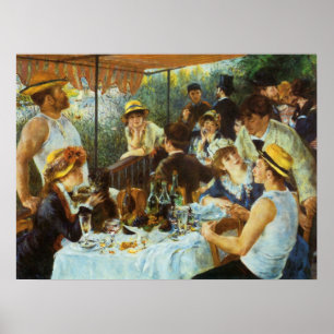 Póster Almoço do partido do barco por Pierre Renoir