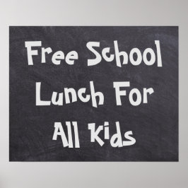 Poster Almoço Gratuito na Escola Para Todas as Crianças