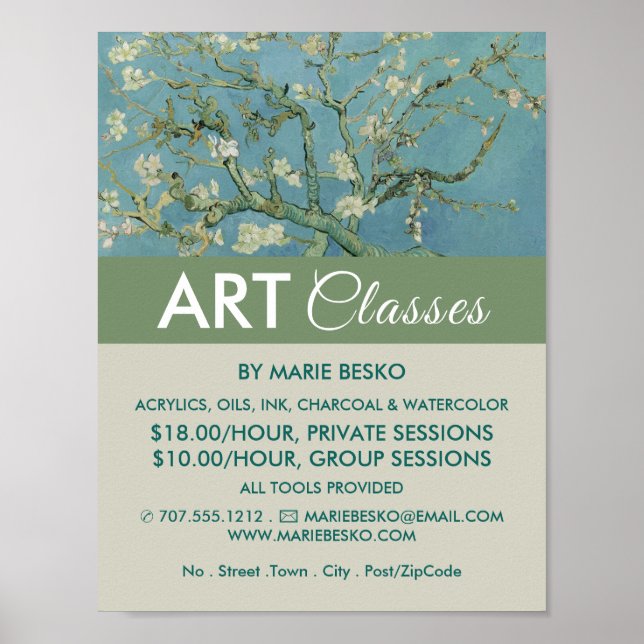 Poster Almond Blossoms De Vincent Van Gogh, Classes De Ar (Frente)