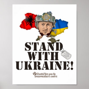Poster Alnia Apoie a Ucrânia Selenskyj Bandeira da Alnia 