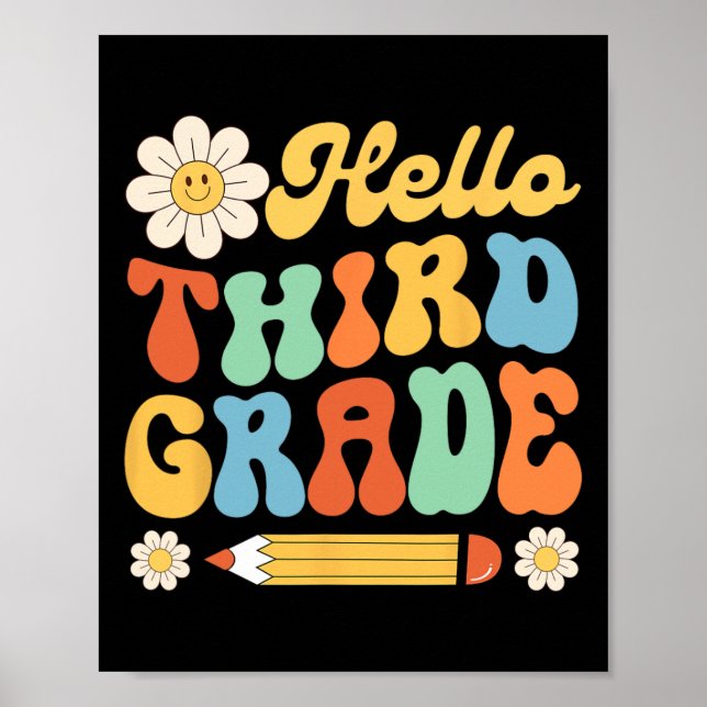 Poster Alô, 3º ano, De Volta A Professores Crianças (Frente)