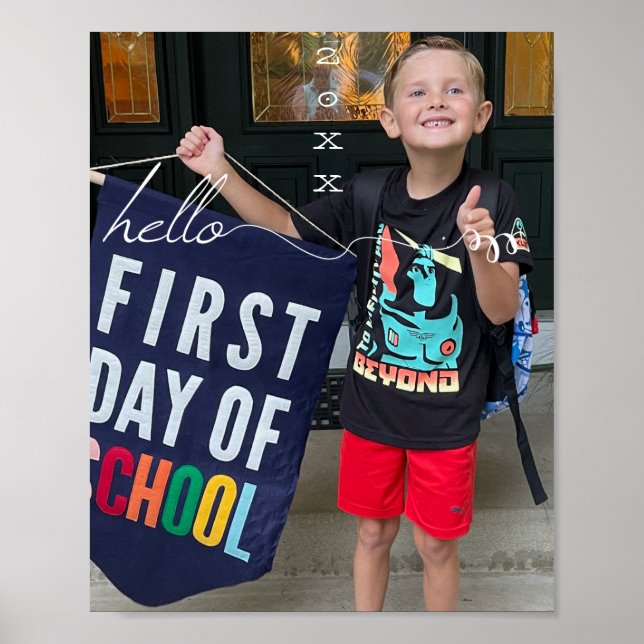 Poster Alô e Ano Personalizados de 8" x 10" (Frente)