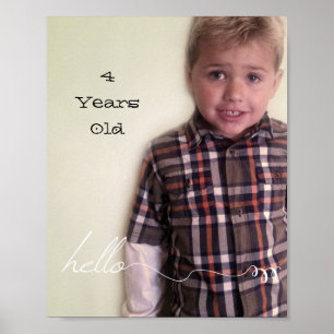 Póster Alô e Ano Personalizados de 8" x 10"