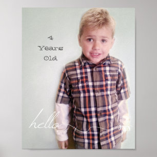 Póster Alô e Ano Personalizados de 8" x 10"