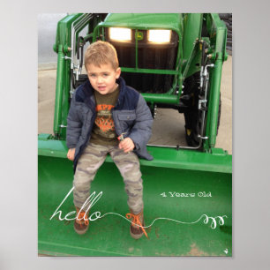 Póster Alô e Ano Personalizados de 8" x 10"
