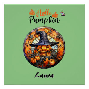 Póster Alô Scary Hallowe'en Pumpkin