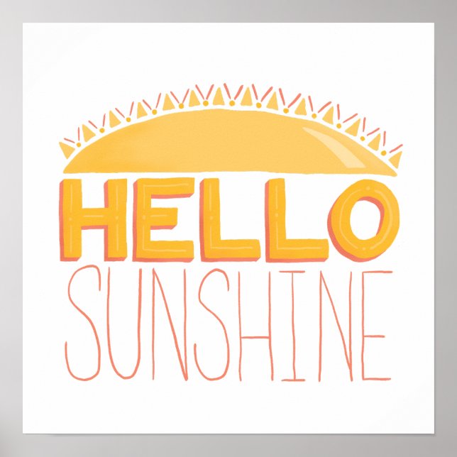 Poster Alô Sunshine Hand Lettering (Frente)
