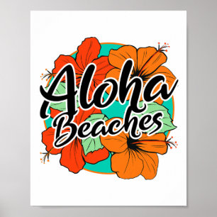 Poster Aloha Beaches Tropicais Hawaii Flores Havaianas Is