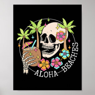 Poster Aloha Beachs Skeleton Summer Vacation Hawaii Famil