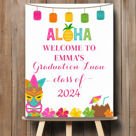 Poster Aloha Classe De Graduação 2024, Luau Bem-Vindo