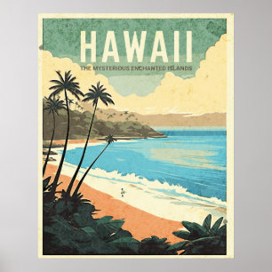 Poster Aloha da Viagens vintage do Havaí