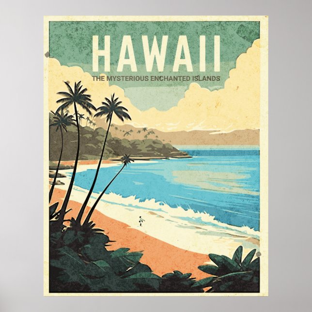 Poster Aloha da Viagens vintage do Havaí (Frente)