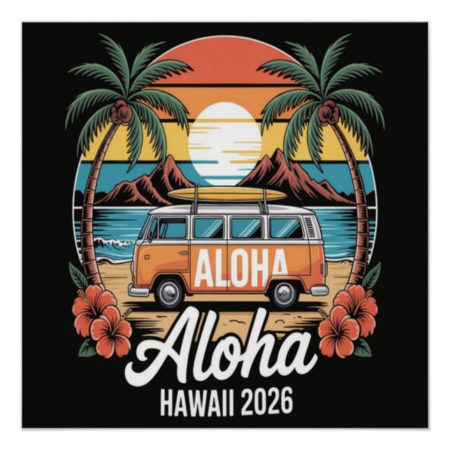 Póster Aloha Havaí 2026 (Frente)