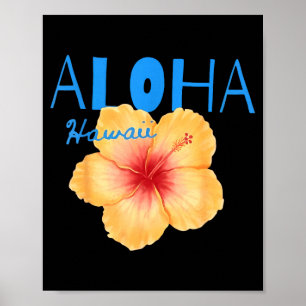 Poster Aloha havaí flor tropical praia verão férias