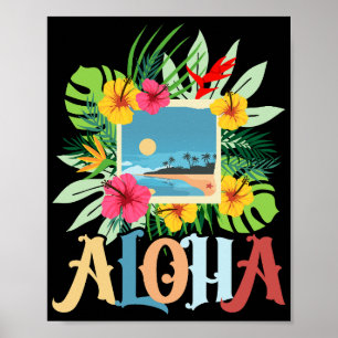 Poster Aloha Hawaii Ilhas Palm Beach