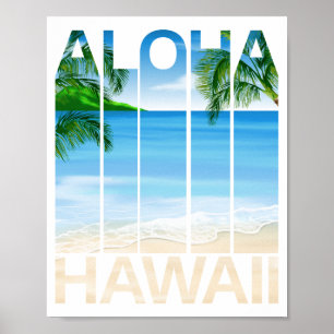 Poster Aloha Hawaii Islands Tropical Beach